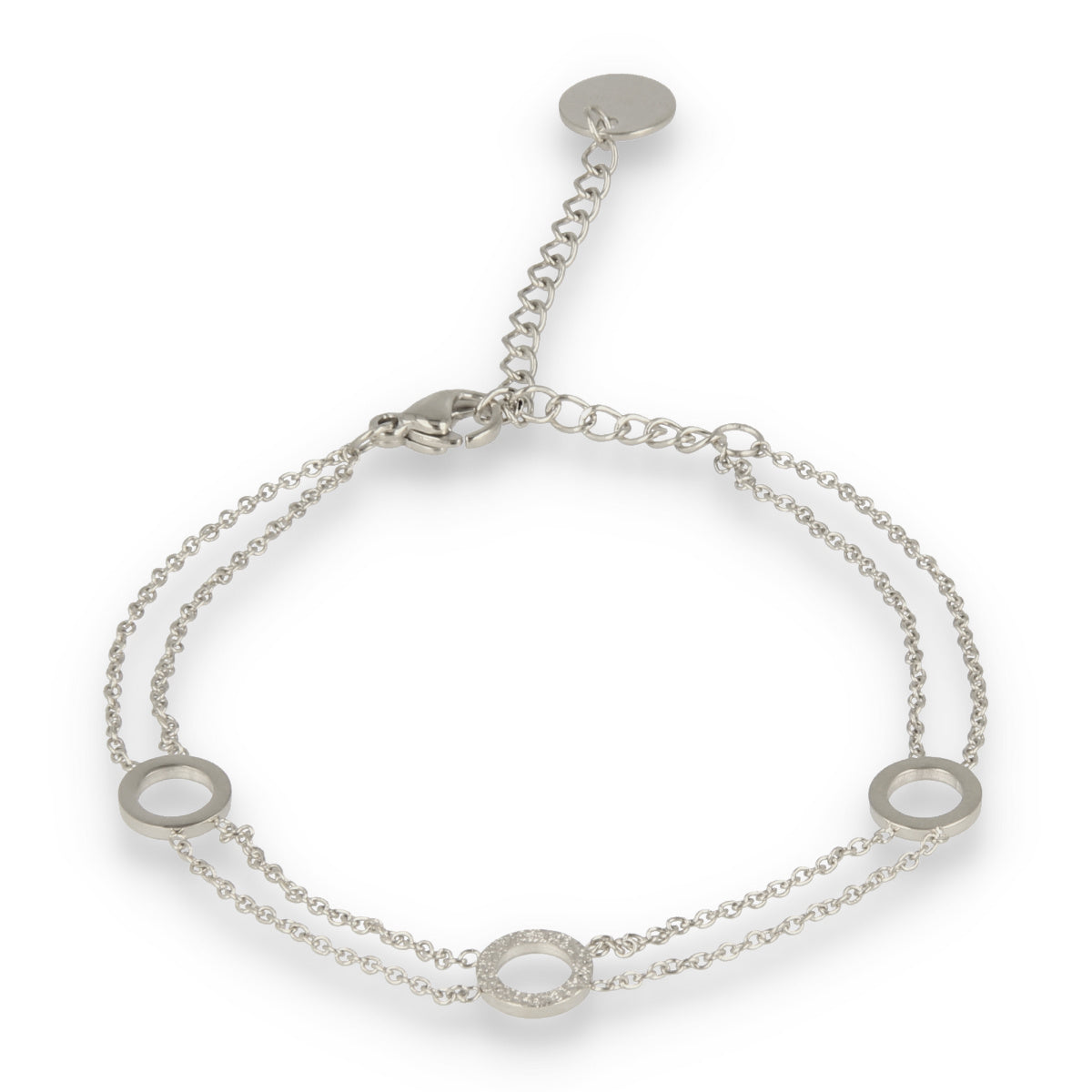 Silbernes Armband mit Kreisen - hypoallergenes Design