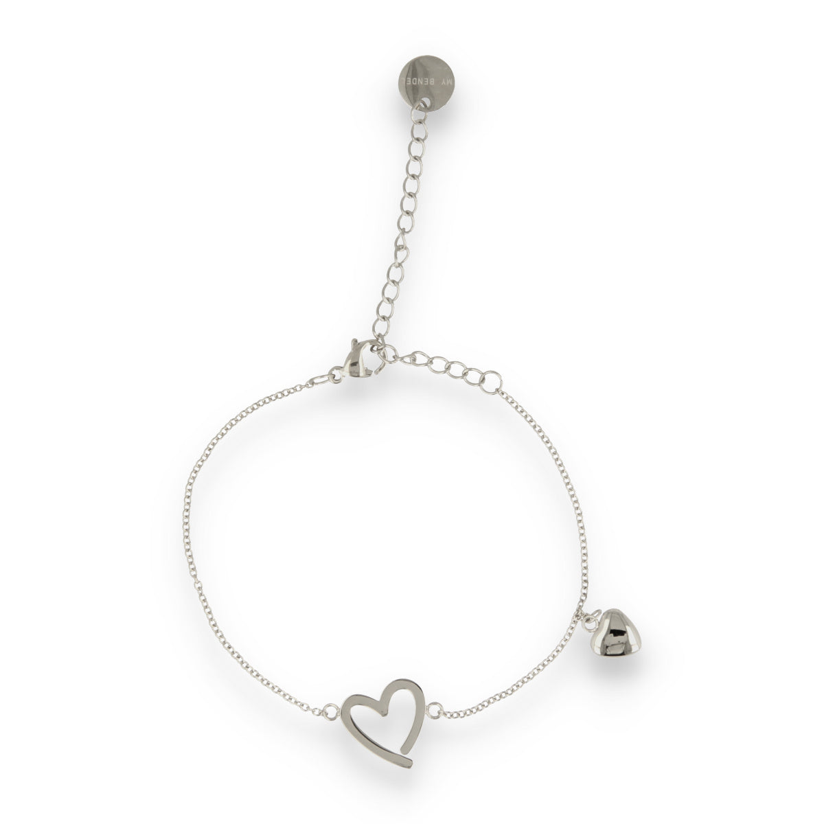 Silver Heart Bracelet - Adjustable and Hypoallergenic