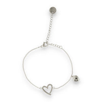 Silver Heart Bracelet - Adjustable and Hypoallergenic