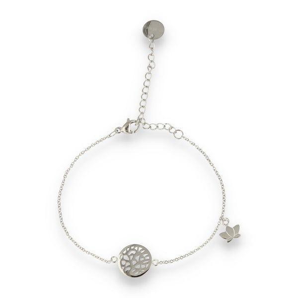 Stainless steel Armband Lotus Levensboom Bedel