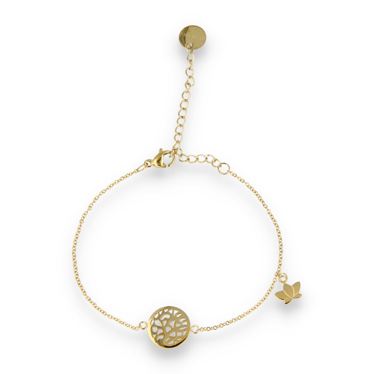 Verstellbares goldenes Armband mit Lotusblumen-Anhänger