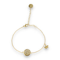 Verstellbares goldenes Armband mit Lotusblumen-Anhänger