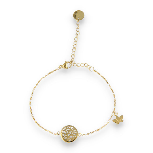Verstelbare Gouden Armband met Lotusbloem Bedel