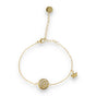 Verstellbares goldenes Armband mit Lotusblumen-Anhänger