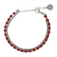 Silbernes Armband mit roten Glassteinen - elegantes Design