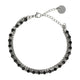 Silver Bracelet with Black Glass Stones - Elegant Design
