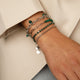 Zilveren Schakelarmband met Green Agate Edelstenen