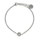 Silbernes Charm-Armband mit Kristallglasstein