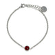 Vintage silbernes Charm-Armband mit rotem Steinchen