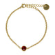 Vintage goldene Charm-Armband mit rotem Steinchen