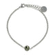 Silbernes Charm-Armband mit grünem Glasstein