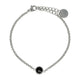 Zilveren Bedelarmband met Zwarte Glassteen