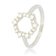 Ronde open ring - quartz stenen - zilver Stainless steel