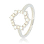 Ronde open ring - quartz stenen - zilver Stainless steel