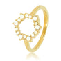 Gouden ring - open cirkel - White Quartz stenen
