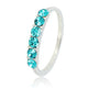 Silberner Ring mit 6 blauen Zirkonia-Steinen - Hypoallergen Edelstahl