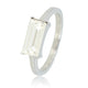 Edelstalen damesring - rechthoekige quartz glassteen