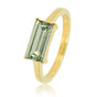 Gouden damesring - groene kristalsteen - Stainless steel