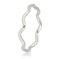 Silver-colored wave stacking ring - playful Stainless steel ring