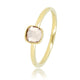 Gold stacking ring - pink glass stone - Stainless steel