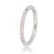 Feiner silberner Aufsteckring - rosa Zirkonia-Steine