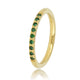 Fine extension ring gold - green zirconia stones