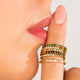 Fine silver stacking ring - black zirconia stones