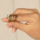 Silberner Ring mit farbigen Zirkonia - Edelstahlschiebering