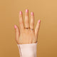 Gold stacking ring - pink glass stone - Stainless steel