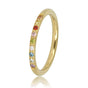Goudkleurige ring met gekleurde zirkonia - Stainless steel