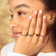 Goldener Ring - Sechseckiges Design - Blauer Glasstein