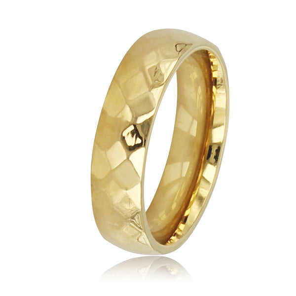 Facetgeslepen gouden ring - 5 mm breed - Elegante glans
