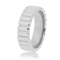 Silver-colored ring - stylish ridges - timeless charm
