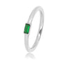 Zilveren ring - Kleine groene glassteen - Eenvoudige elegantie