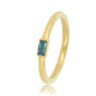 Gouden ring - Blauwe glassteen - Eenvoudige elegantie
