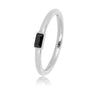 Zilveren dames ring - Kleine zwarte glassteen