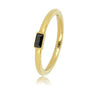 Gouden aanschuifring - Kleine zwarte glassteen - Elegant accessoire