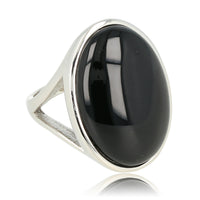 Silberner Statement-Ring - Onyx Edelstein - Innere Kraft