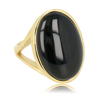 Golden statement ring - Onyx gemstone - Inner strength