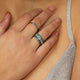 Zilveren ring - Kleine groene glassteen - Eenvoudige elegantie