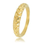 Gevlochten gouden ring - Brede stapelring - Verfijnd patroon