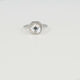 Silver ring - White faceted crystal glass stone