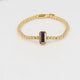 Armband mit rechteckigem Glasstein und Kugelrand • Ruby Wine