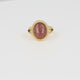 Golden vintage ring - Berry Quartz gemstone - Inner strength