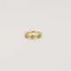 Goldener Ring - drei grüne Fluorit-Edelsteine