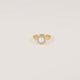 Gouden ring - witte parel - zirkonia steentjes