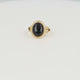 Golden vintage ring - black Onyx gemstone - power & protection