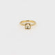 Geribbelde Ring met Vierkante Glassteen • Smoky Topaz