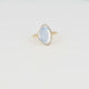 Gold stacking ring with quartz glass stone - Minimalist design