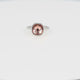 Silver ring - pink faceted crystal glass stone